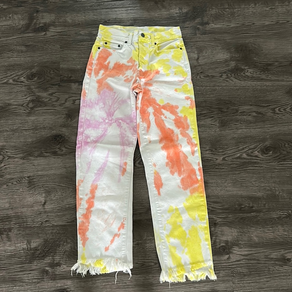 NEVER WORN Carmar Denim Tie Dye Straight Leg High Rise Jeans